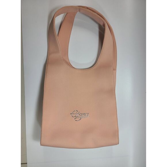 Gisou Pink Shoulder Bag Purse Microfiber Chrome Logo Merch Tote Interior Pockets - Picture 1 of 4